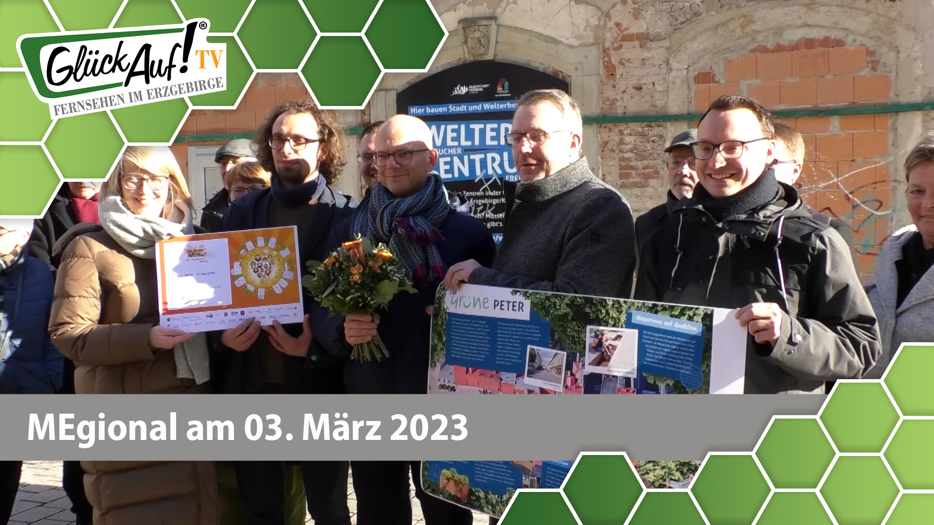 MEgional am 03. März 2023 - mit der Scheckübergabe für den Grünen Peter